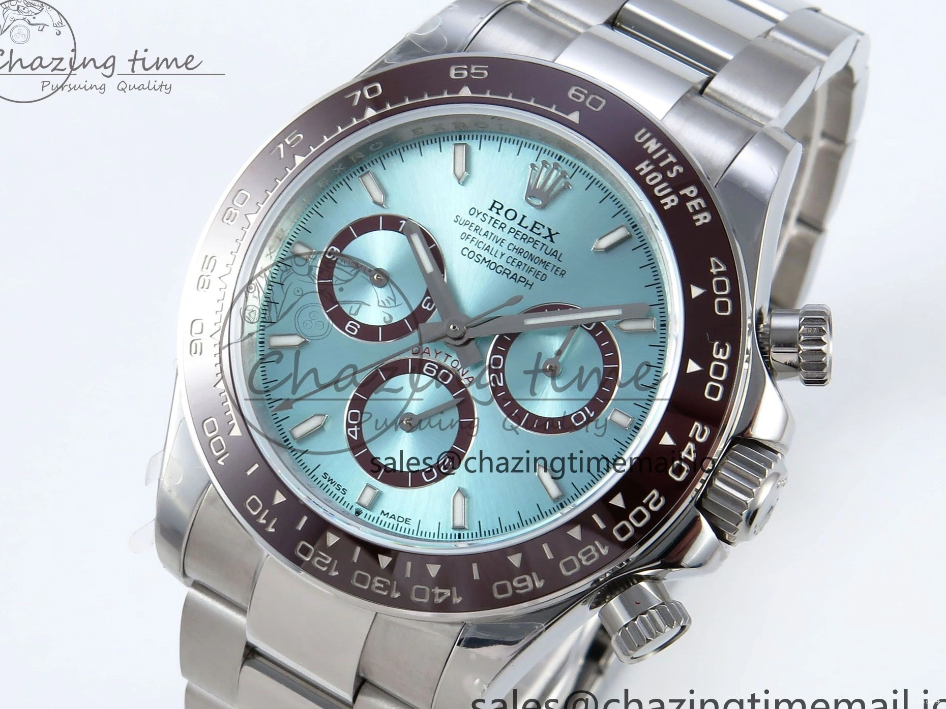 126506 1:1 Edition Ice Best SH4131 Daytona Strap V5 on Blue QF SS Dial Bracelet 0330